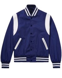 Varsity Satin jacket Navy Single stripe
